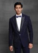 Navy Blue Suit In Imported Fabric